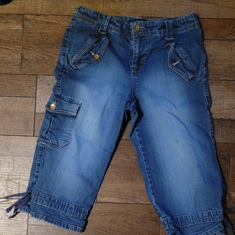 Bandolino Women's Blue Cargo Cropped Jeans